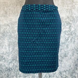 Tommy Hilfiger Navy and Teal Pencil Skirt